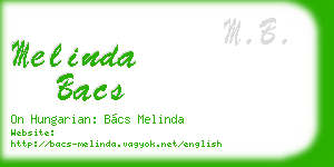 melinda bacs business card