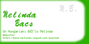 melinda bacs business card